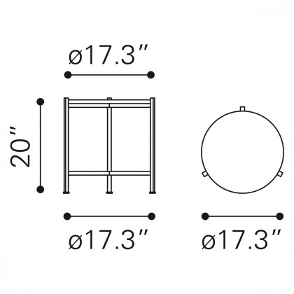 ZUO - Haru Side Table in White/Gold