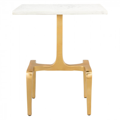 ZUO - Clement Side Table in White/Gold