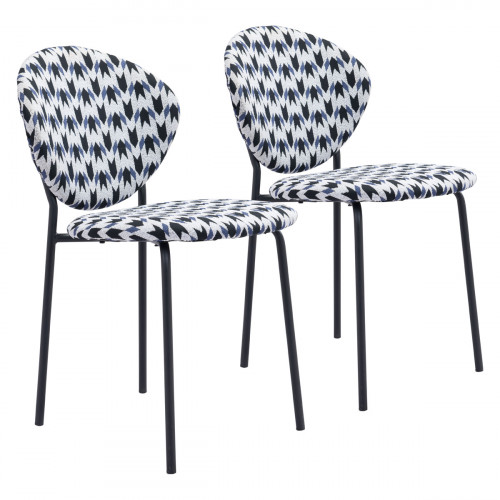 ZUO Clyde Dining Chair (Set Of 2) - Houndstooth/Black