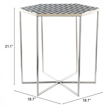 ZUO - Forma Side Table in Multi-Color/Silver