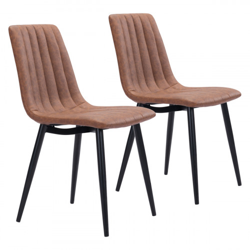 ZUO Dolce Dining Chair (Set Of 2) - Vintage Brown/Black