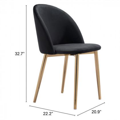 ZUO Cozy Dining Chair (Set Of 2) - Black/Gold