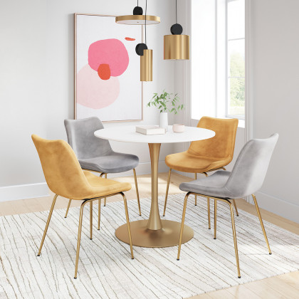 ZUO Opus Dining Table - White/Gold