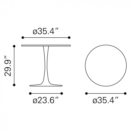 ZUO Opus Dining Table - White/Gold