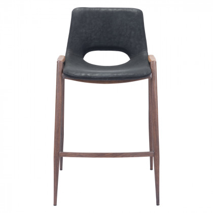 ZUO Desi Counter Chair (Set Of 2) - Black/Dark Brown