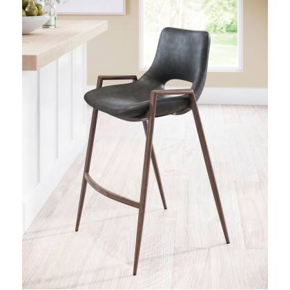 ZUO Desi Counter Chair (Set Of 2) - Black/Dark Brown