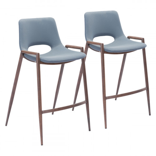 ZUO Desi Counter Chair (Set Of 2) - Gray/Dark Brown