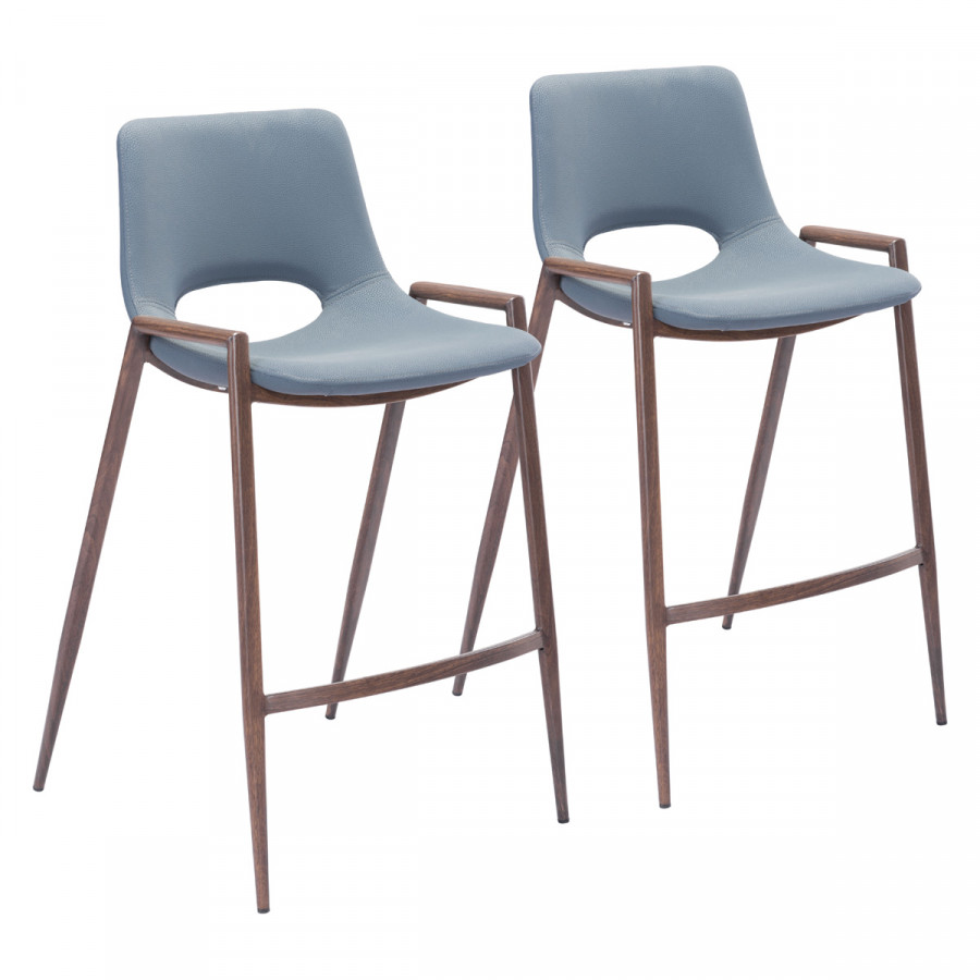 ZUO Desi Counter Chair (Set Of 2) - Gray/Dark Brown