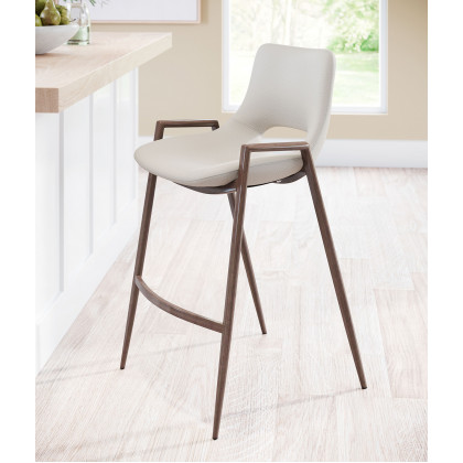 ZUO Desi Counter Chair (Set Of 2) - Beige/Dark Brown