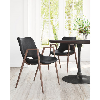 ZUO Desi Dining Chair (Set Of 2) - Black/Dark Brown