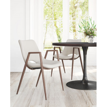 ZUO Desi Dining Chair (Set Of 2) - Beige/Dark Brown
