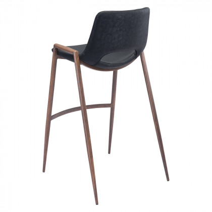 ZUO Desi Bar Chair (Set Of 2) - Black/Dark Brown