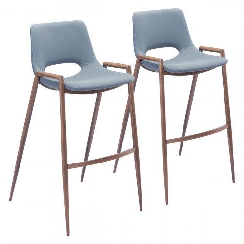 ZUO Desi Bar Chair (Set Of 2) - Gray/Dark Brown