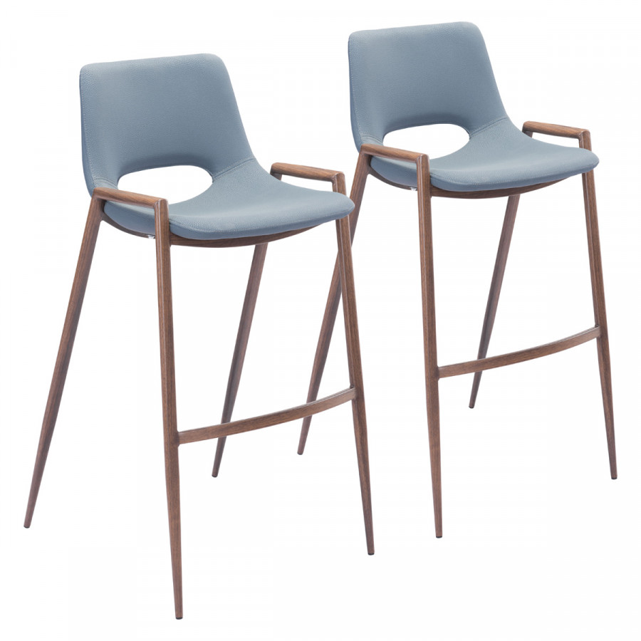ZUO Desi Bar Chair (Set Of 2) - Gray/Dark Brown
