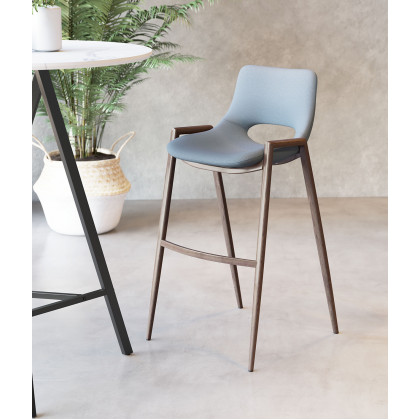 ZUO Desi Bar Chair (Set Of 2) - Gray/Dark Brown