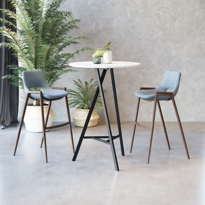 ZUO Desi Bar Chair (Set Of 2) - Gray/Dark Brown