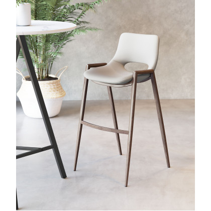 ZUO Desi Bar Chair (Set Of 2) - Beige/Dark Brown