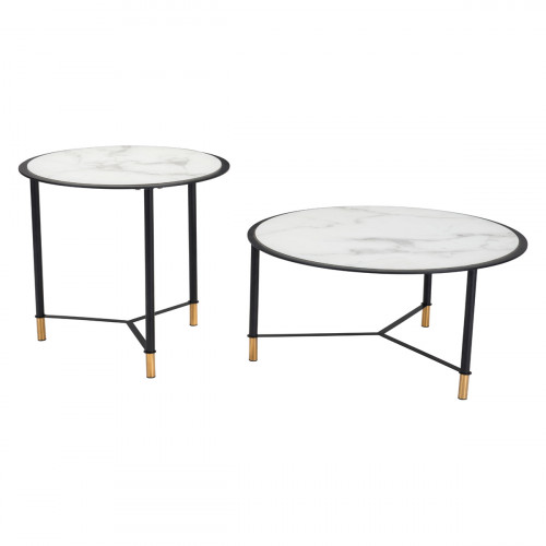 ZUO - Davis Coffee Table (Set Of 2) in Black/White/Black