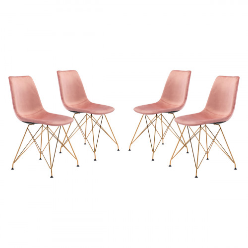 ZUO - Parker Dining Chair (Set Of 4) in Pink/Gold