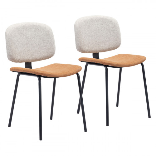 ZUO Worcester Dining Chair (Set Of 2) - Beige/Brown/Black