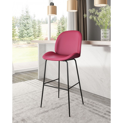 ZUO Miles Bar Chair - Red/Black