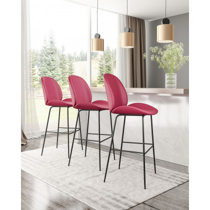 ZUO Miles Bar Chair - Red/Black
