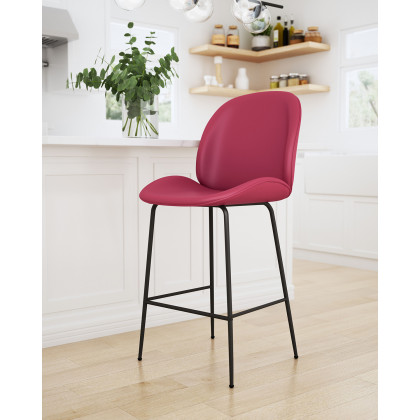 ZUO Miles Counter Chair - Red/Black