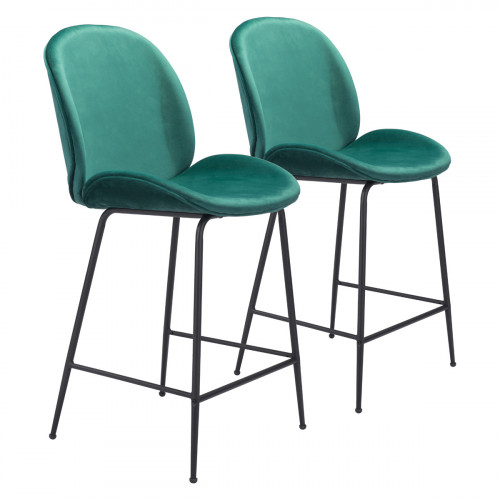 ZUO Miles Counter Chair - Green/Black