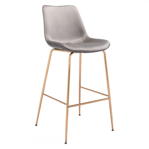 ZUO Tony Bar Chair - Gray/Gold