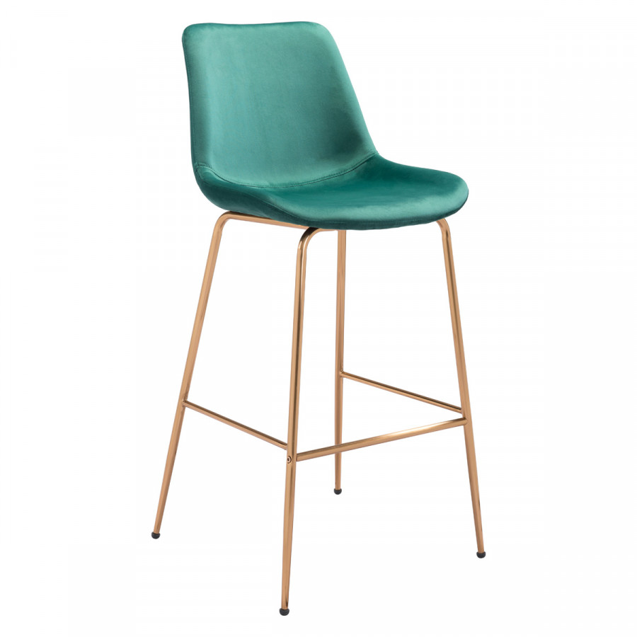 ZUO Tony Bar Chair - Green/Gold