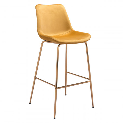 ZUO Tony Bar Chair - Yellow/Gold