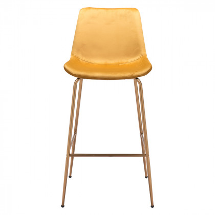 ZUO Tony Bar Chair - Yellow/Gold