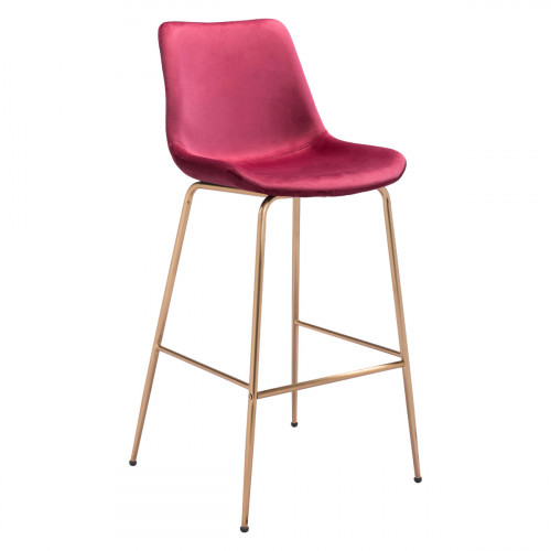 ZUO Tony Bar Chair - Red/Gold