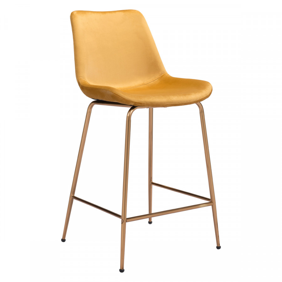 ZUO Tony Counter Chair - Yellow/Gold