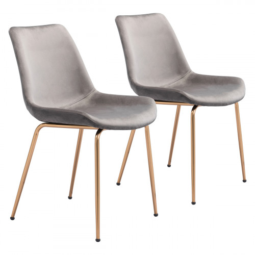 ZUO Tony Dining Chair (Set Of 2) - Gray/Gold
