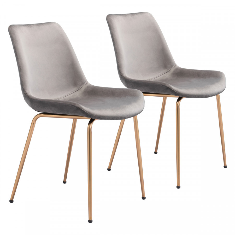 ZUO Tony Dining Chair (Set Of 2) - Gray/Gold