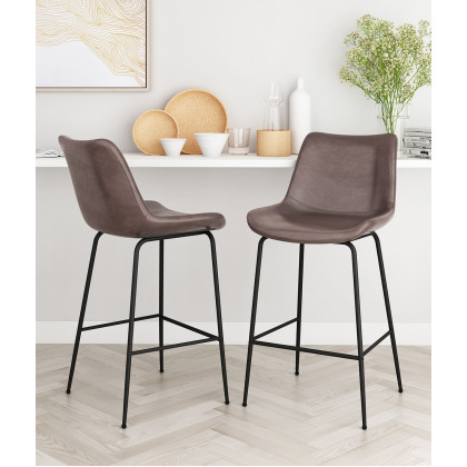 ZUO Byron Counter Chair - Brown/Black