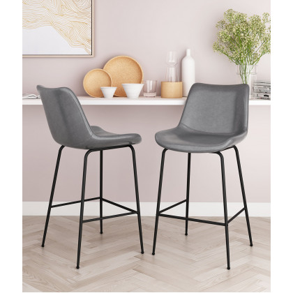 ZUO Byron Counter Chair - Gray/Black