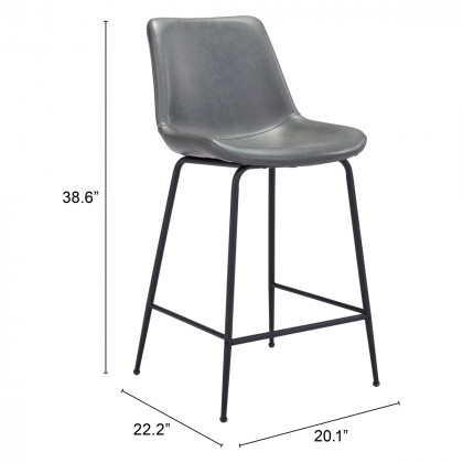 ZUO Byron Counter Chair - Gray/Black