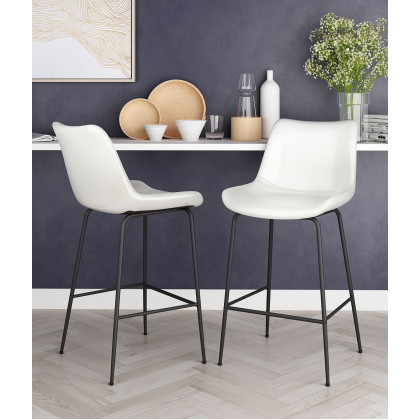 ZUO Byron Counter Chair - White/Black
