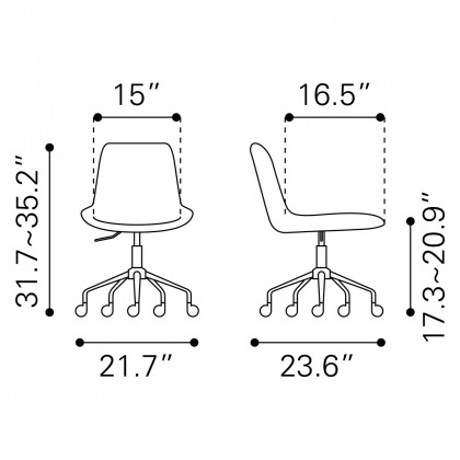 ZUO Byron Office Chair - Gray/Black