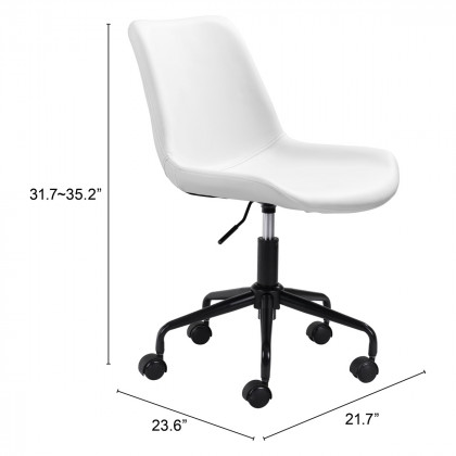 ZUO Byron Office Chair - White/Black