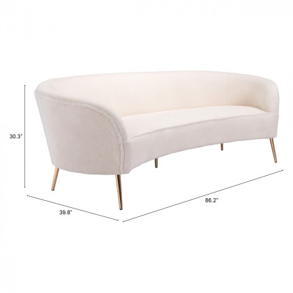 ZUO - Luna Sofa in White/Gold