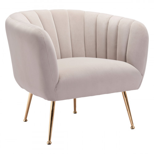 ZUO Deco Accent Chair - Light Pink/Gold