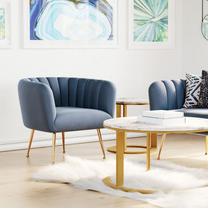 ZUO Deco Accent Chair - Gray/Gold
