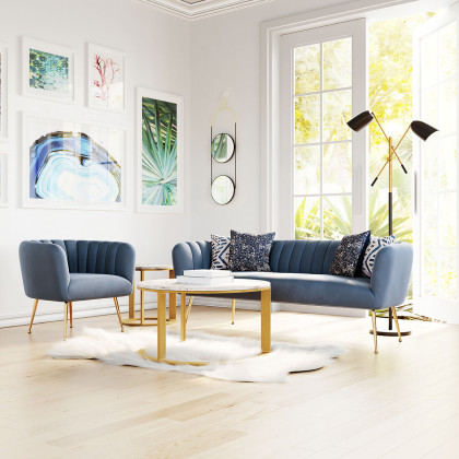 ZUO Deco Accent Chair - Gray/Gold