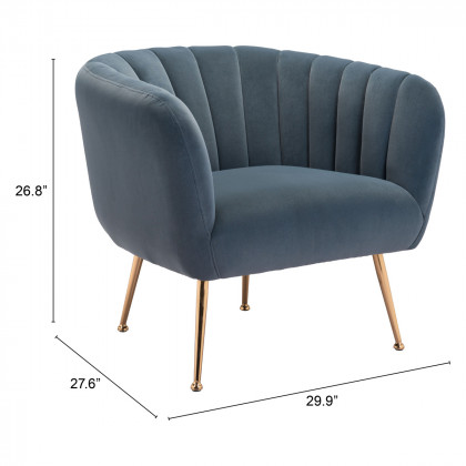 ZUO Deco Accent Chair - Gray/Gold