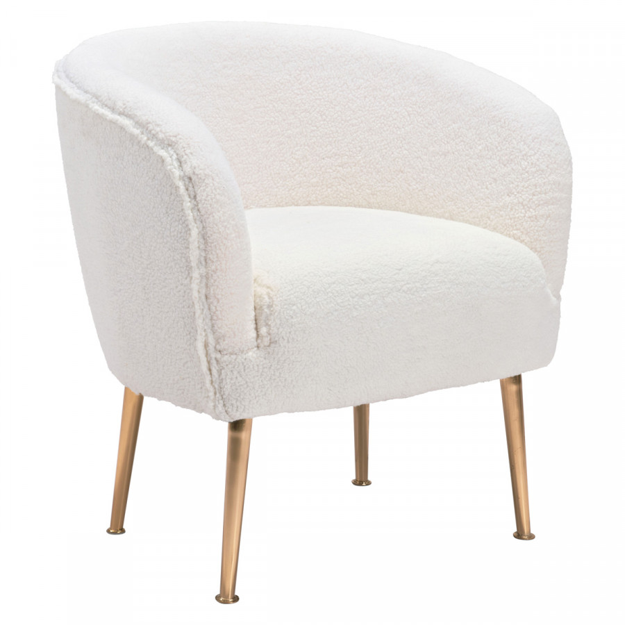 ZUO - Sherpa Accent Chair in Beige/Gold