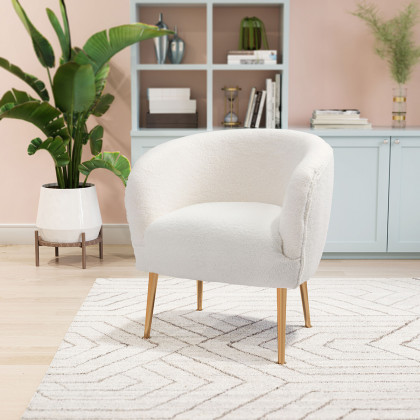 ZUO - Sherpa Accent Chair in Beige/Gold