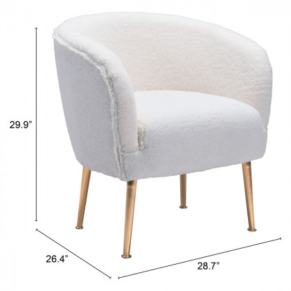 ZUO - Sherpa Accent Chair in Beige/Gold
